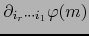 $\partial_{i_r \cdots i_1} \varphi (m)$