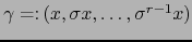 $\gamma =\colon (x, \sigma x, \ldots,\sigma^{r-1} x)$