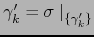 $\gamma_k^\prime = \sigma \bigm\vert _{\{ \gamma_k^\prime \} }$