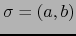 $\sigma = (a,b)$