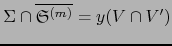 $\Sigma \cap \overline{{\frak S}^{(m)}} = y(V \cap
V^\prime)$