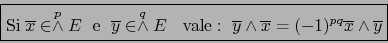 \begin{displaymath}\fbox{${\displaystyle \mbox{Si} \; \overline{x} \in \stackrel...
...e \overline{x} = (-1)^{pq} \overline{x} \wedge \overline{y} }$}\end{displaymath}