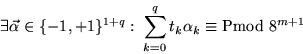 \begin{displaymath}\mbox{\it Prob}_1:\left\{\begin{array}{ll}
x\equiv \mbox{\r...
...n} \\
0\leq \vert x\vert \leq F & x\in Z
\end{array}\right.\end{displaymath}